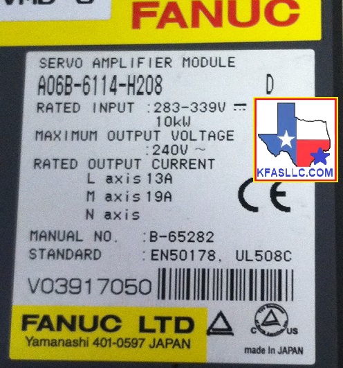 A06B-6114-H208 A06B6114H208 Fanuc/ GE Fanuc Alpha-i Servo Amplifier Module