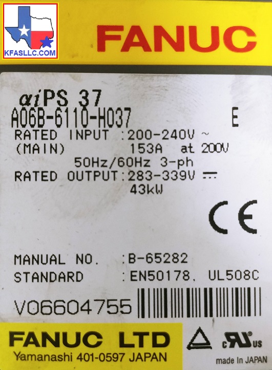 A06B-6110-H037 V06604755